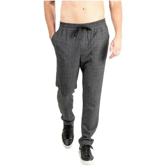 Natori Dogen Charcoal Herringbone Plaid Mens Sweatpants Size Medium - Picture 1 of 13